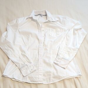 Cinch White Casual Button Down Shirt